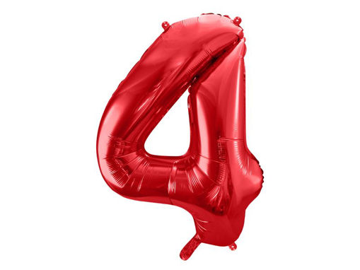 Picture of FOIL BALLOON NUMBER 4 RED 34 INCH